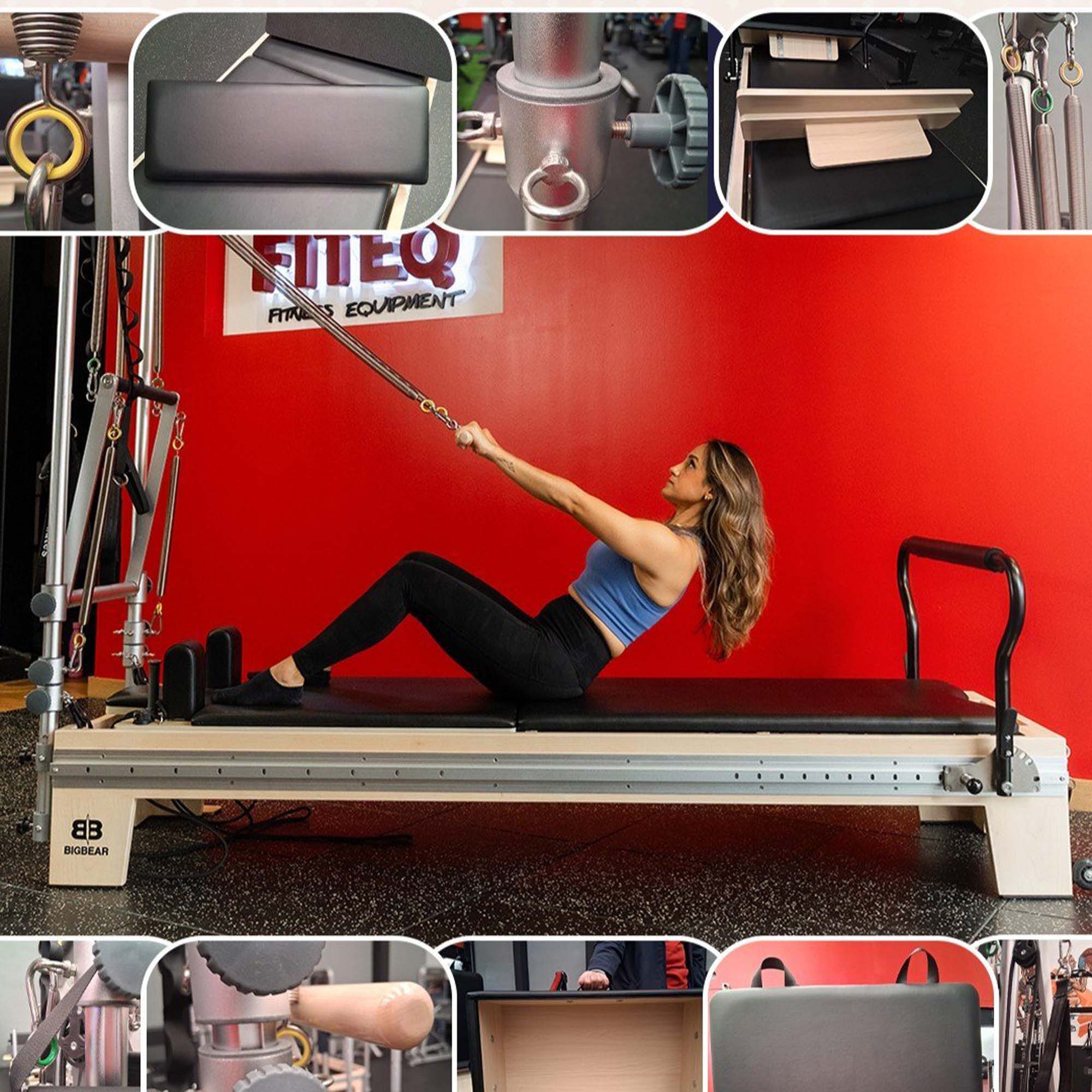 Mapple Wood Pilates Reformer, disponible en Fiteq Guatemala
