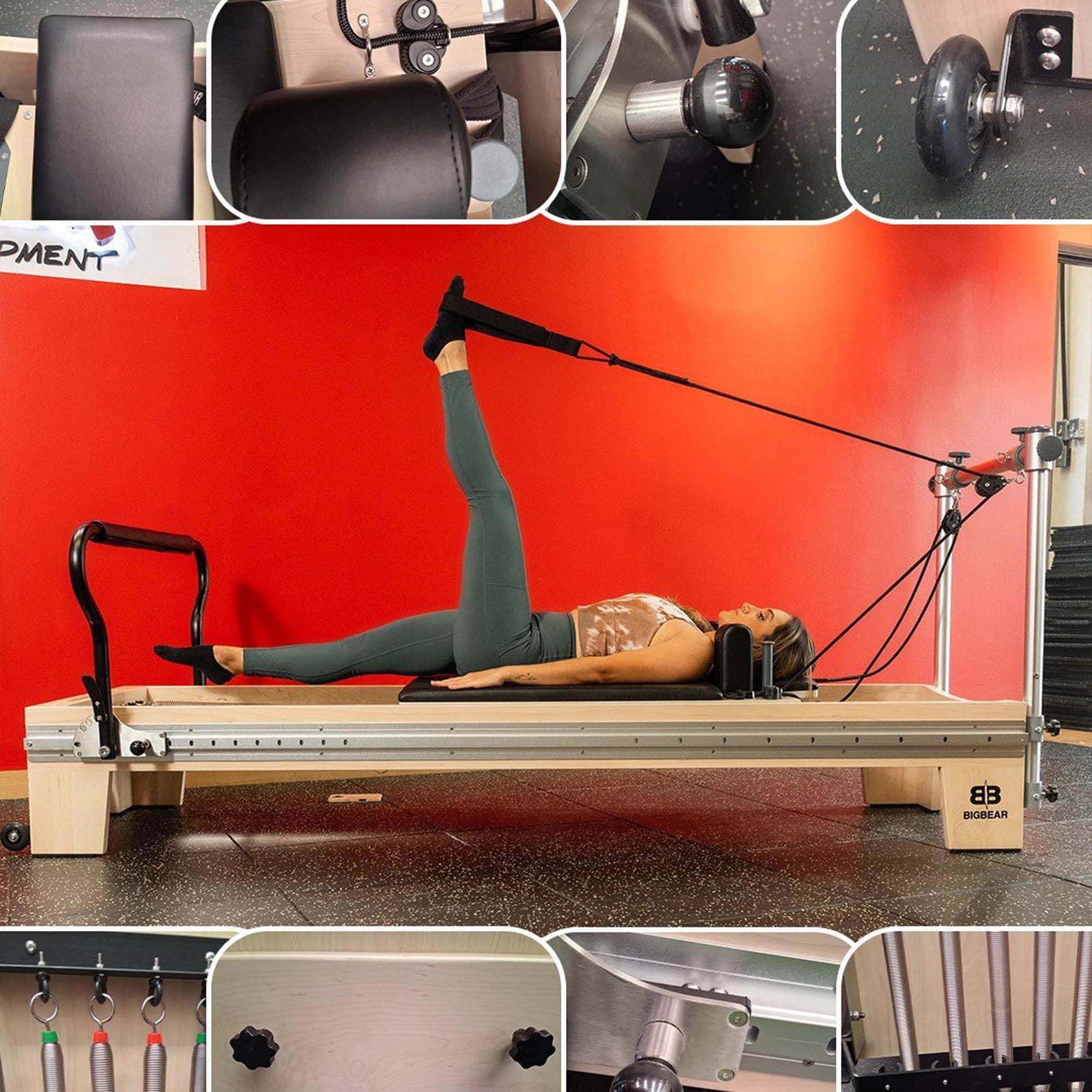 Mapple Wood Pilates Reformer B, disponible en Fiteq Guatemala